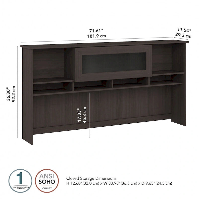 Alzata per scrivania da 72W – Grigio cenere / Grigio erica / Bianco / Grigio moderno | Stile transizionale | Utente singolo