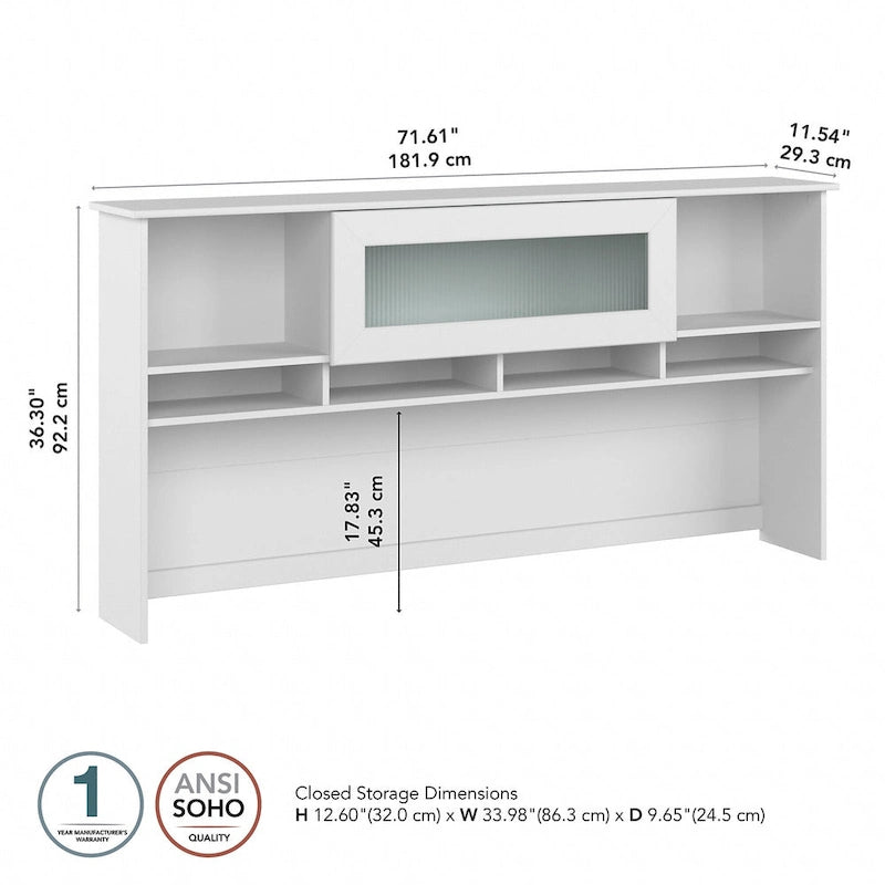 Alzata per scrivania da 72W – Grigio cenere / Grigio erica / Bianco / Grigio moderno | Stile transizionale | Utente singolo