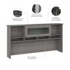 Alzata per scrivania da 72W – Grigio cenere / Grigio erica / Bianco / Grigio moderno | Stile transizionale | Utente singolo