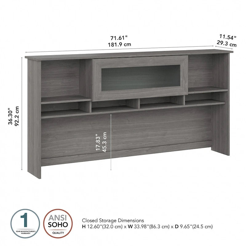 Alzata per scrivania da 72W – Grigio cenere / Grigio erica / Bianco / Grigio moderno | Stile transizionale | Utente singolo