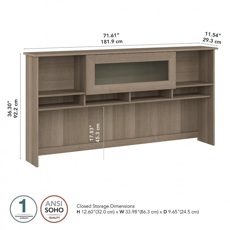 Alzata per scrivania da 72W – Grigio cenere / Grigio erica / Bianco / Grigio moderno | Stile transizionale | Utente singolo