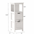 Mobiletto da Bagno Bianco con 2 Cassetti e 1 Ripiano, per Uso Singolo