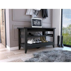 FM Furniture Vilna Storage Bench with 2 Open Shelves and 4 Legs