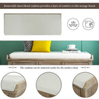 Panca contenitore a 3 cassetti con cesti in rattan, Espresso/Bianco/Blu Antico, 1 persona