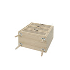 Comodino a 3 cassetti in rattan – Noce / Nero / Blu / Naturale / Verde scuro, Singolo