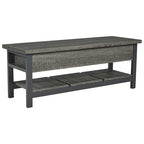 Panca contenitore marrone con ripiano, 1 posto, 48L x 16P x 18H