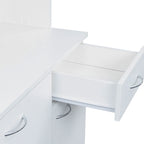 Mobile Dispensa da Cucina Bianco Autoportante con 6 Ante, 1 Cassetto e 1 Ripiano Aperto