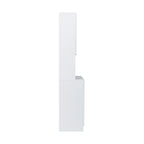 Mobile Dispensa da Cucina Bianco Autoportante con 6 Ante, 1 Cassetto e 1 Ripiano Aperto