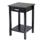 Tavolino in legno espresso / Porta stampante con cassetto e ripiano, 1 persona