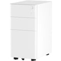 Cassettiera a 3 cassetti su ruote in acciaio, colore Bianco / Bianco e Grigio / Nero, Singola