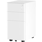 Cassettiera a 3 cassetti su ruote in acciaio, colore Bianco / Bianco e Grigio / Nero, Singola
