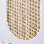 Bianco / Noce / Nero / Marrone Armadietto a 2 ante con pannello in rattan, ripiano regolabile, per 1