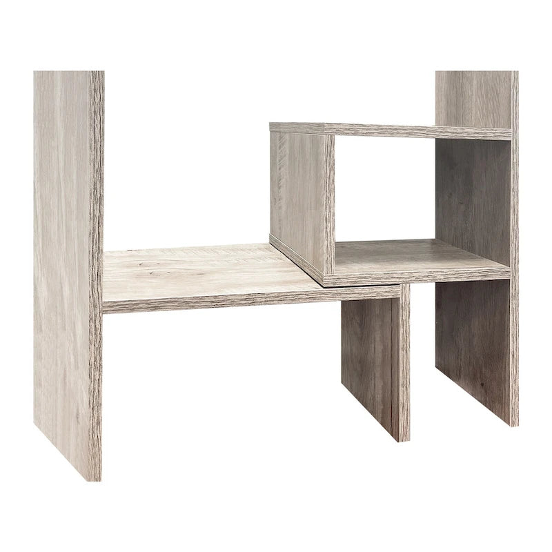 Organizzatore da scrivania regolabile a 2 scomparti, legno ingegnerizzato, 1 persona, color tan