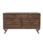 Credenza Scrivania Marrone Effetto Invecchiato con Cassetti Portadocumenti – 1 Posto