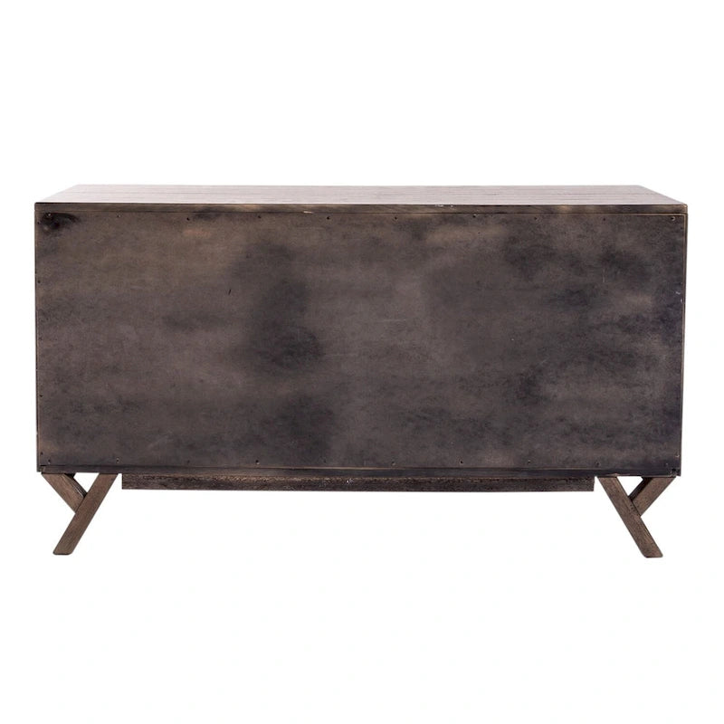 Credenza Scrivania Marrone Effetto Invecchiato con Cassetti Portadocumenti – 1 Posto