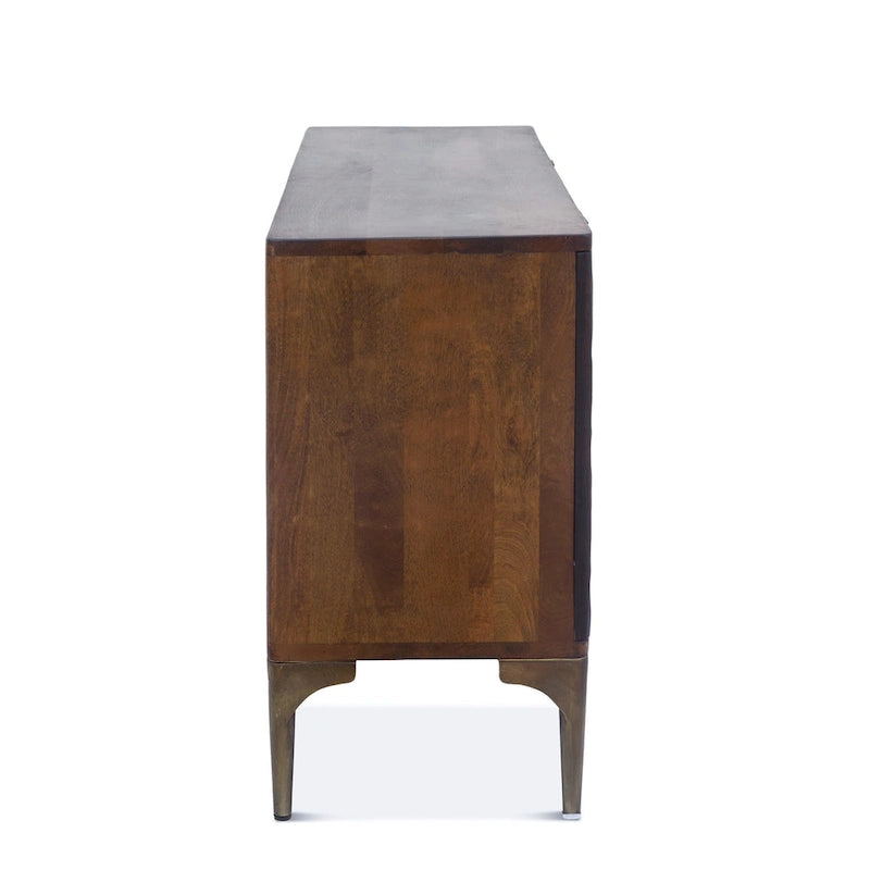 Credenza in Legno di Mango Marrone Bicolore, 1 Pezzo