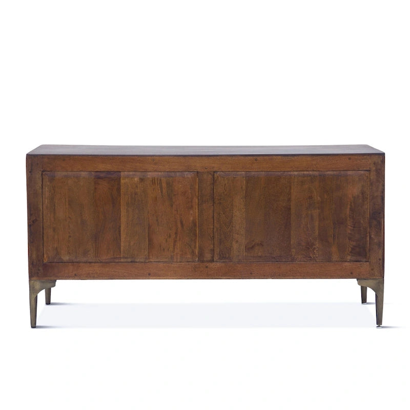 Credenza in Legno di Mango Marrone Bicolore, 1 Pezzo