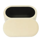 Panca contenitore in velluto nero / crema / cipria – trapuntatura a canale, base dorata, 1 posto