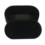 Panca contenitore in velluto nero / crema / cipria – trapuntatura a canale, base dorata, 1 posto