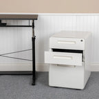 Cassettiera portadocumenti mobile a 3 cassetti con serratura – Bianco/Rosso, Bianco/Antracite, Grigio, Bianco, Nero