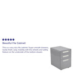 Cassettiera portadocumenti mobile a 3 cassetti con serratura – Bianco/Rosso, Bianco/Antracite, Grigio, Bianco, Nero