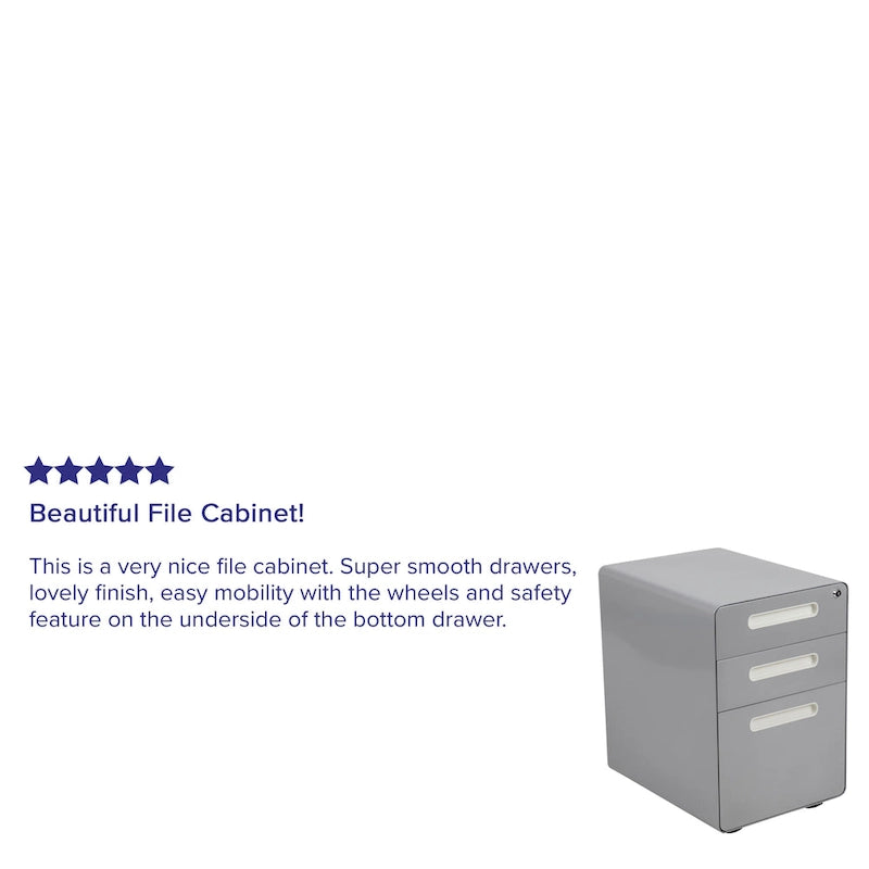Cassettiera portadocumenti mobile a 3 cassetti con serratura – Bianco/Rosso, Bianco/Antracite, Grigio, Bianco, Nero