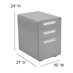 Cassettiera portadocumenti mobile a 3 cassetti con serratura – Bianco/Rosso, Bianco/Antracite, Grigio, Bianco, Nero