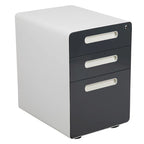 Cassettiera portadocumenti mobile a 3 cassetti con serratura – Bianco/Rosso, Bianco/Antracite, Grigio, Bianco, Nero