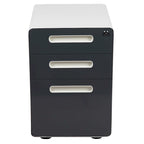 Cassettiera portadocumenti mobile a 3 cassetti con serratura – Bianco/Rosso, Bianco/Antracite, Grigio, Bianco, Nero