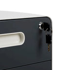 Cassettiera portadocumenti mobile a 3 cassetti con serratura – Bianco/Rosso, Bianco/Antracite, Grigio, Bianco, Nero
