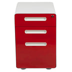 Cassettiera portadocumenti mobile a 3 cassetti con serratura – Bianco/Rosso, Bianco/Antracite, Grigio, Bianco, Nero