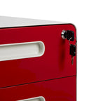 Cassettiera portadocumenti mobile a 3 cassetti con serratura – Bianco/Rosso, Bianco/Antracite, Grigio, Bianco, Nero