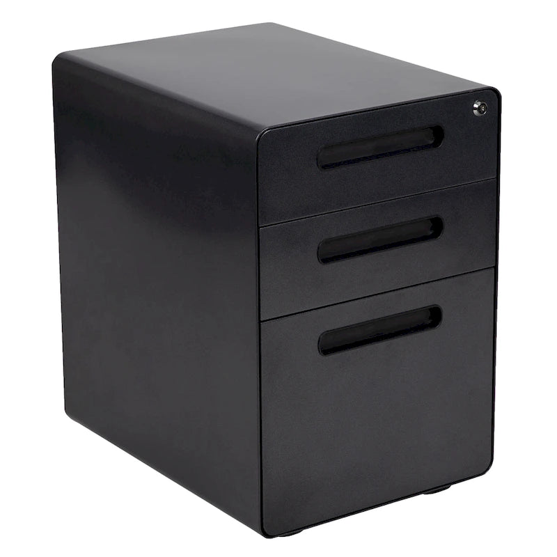 Cassettiera portadocumenti mobile a 3 cassetti con serratura – Bianco/Rosso, Bianco/Antracite, Grigio, Bianco, Nero