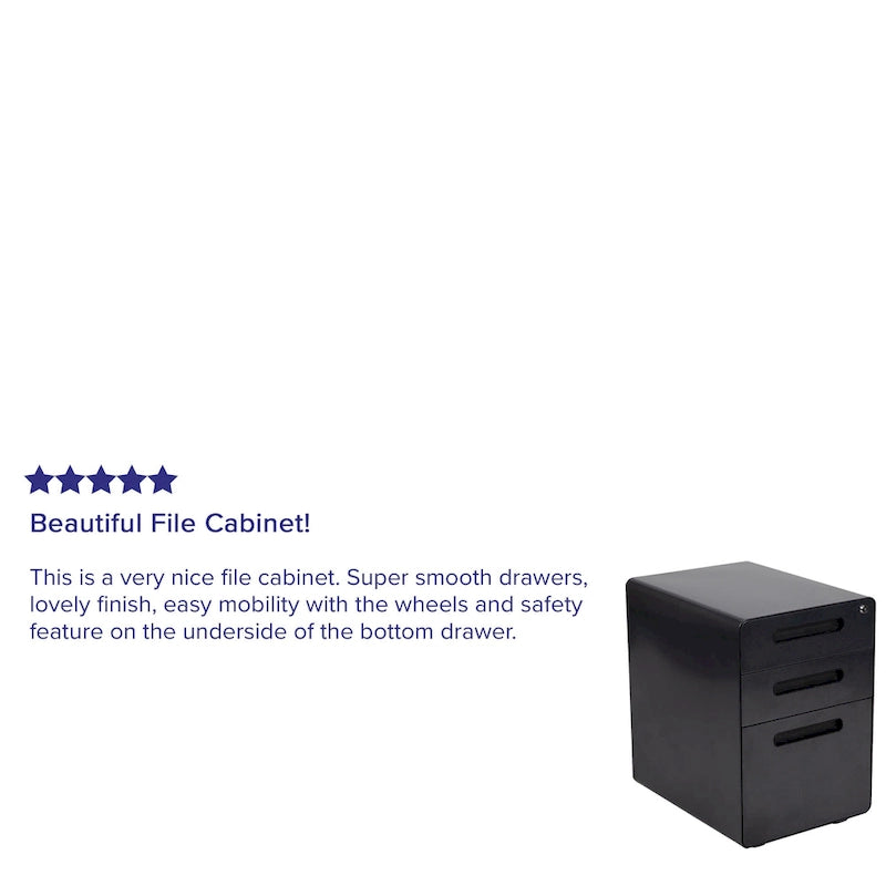 Cassettiera portadocumenti mobile a 3 cassetti con serratura – Bianco/Rosso, Bianco/Antracite, Grigio, Bianco, Nero