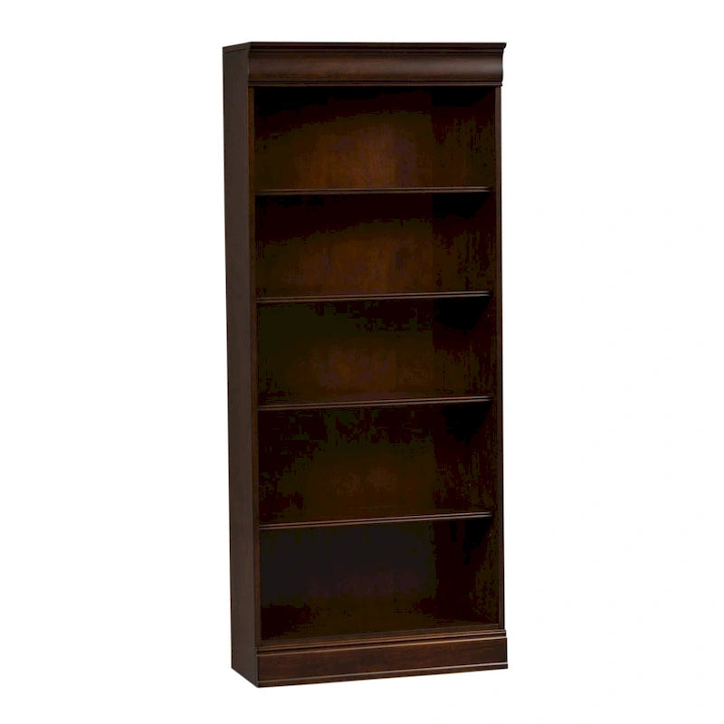 Libreria direzionale tradizionale marrone cognac, 183 cm, montaggio da 1 persona