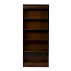 Libreria direzionale tradizionale marrone cognac, 183 cm, montaggio da 1 persona