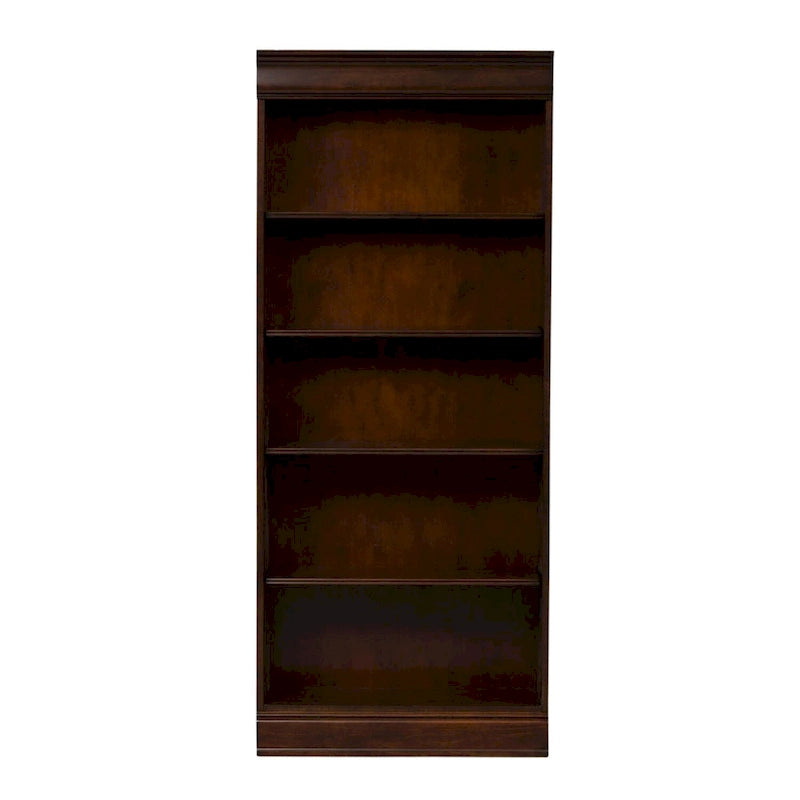 Libreria direzionale tradizionale marrone cognac, 183 cm, montaggio da 1 persona