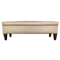 Panca-contenitore/Poggiapiedi con trapuntatura, in Beige/Grigio, Posto singolo