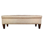 Panca-contenitore/Poggiapiedi con trapuntatura, in Beige/Grigio, Posto singolo