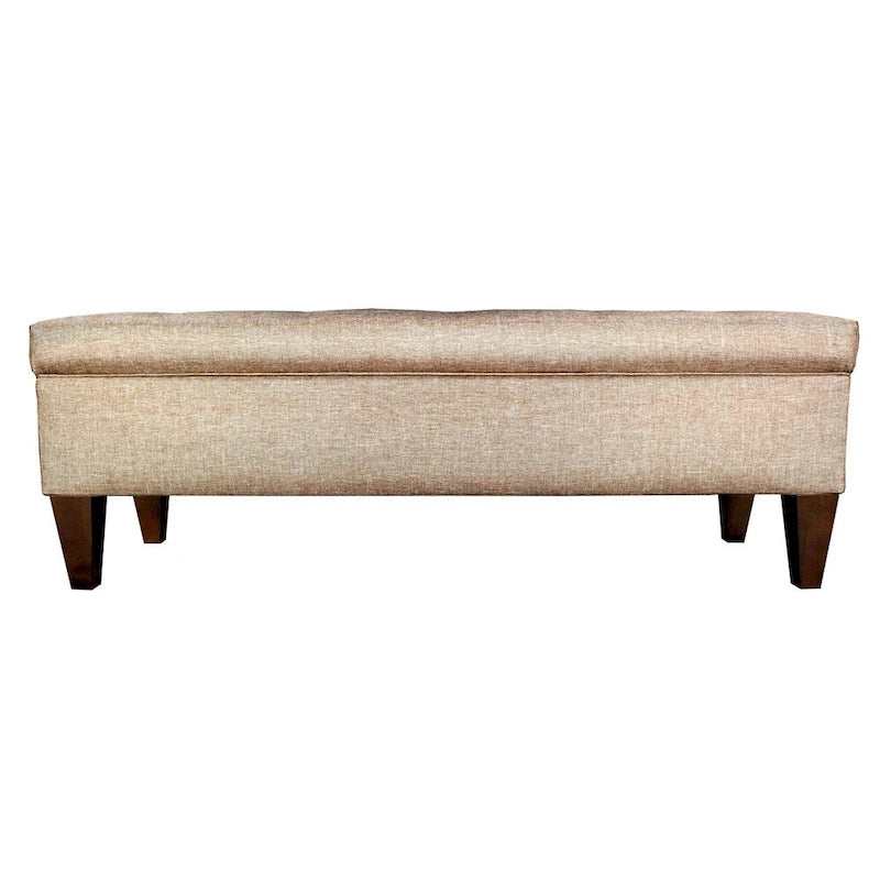 Panca-contenitore/Poggiapiedi con trapuntatura, in Beige/Grigio, Posto singolo