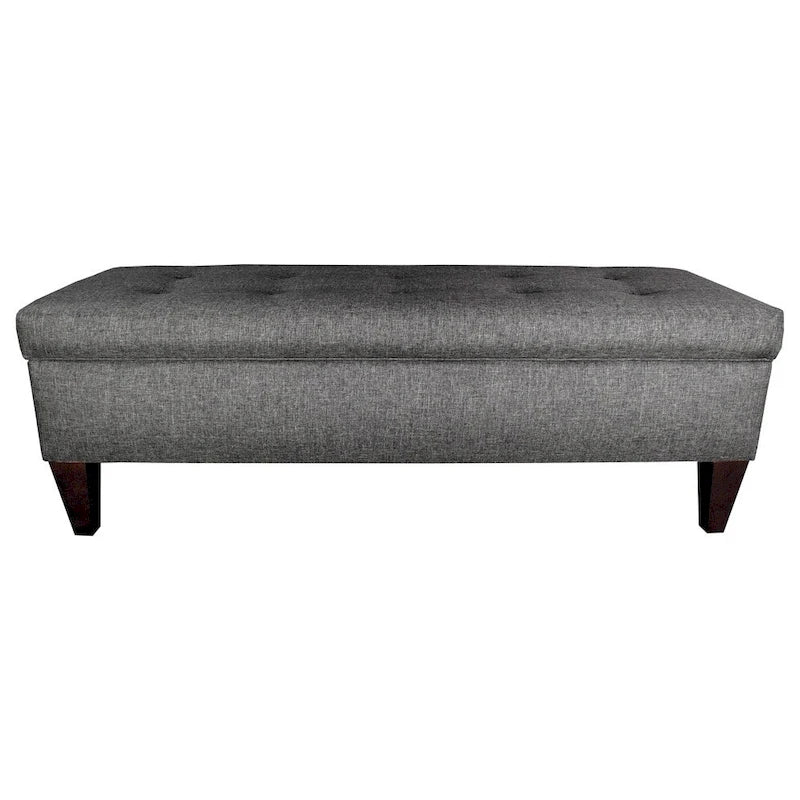 Panca-contenitore/Poggiapiedi con trapuntatura, in Beige/Grigio, Posto singolo