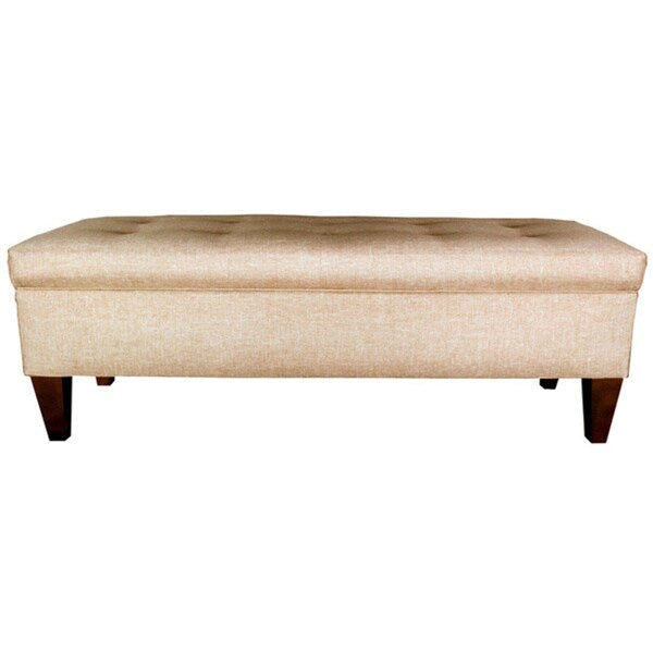 Panca-contenitore/Poggiapiedi con trapuntatura, in Beige/Grigio, Posto singolo
