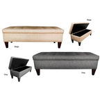 Panca-contenitore/Poggiapiedi con trapuntatura, in Beige/Grigio, Posto singolo