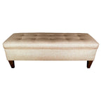 Panca-contenitore/Poggiapiedi con trapuntatura, in Beige/Grigio, Posto singolo