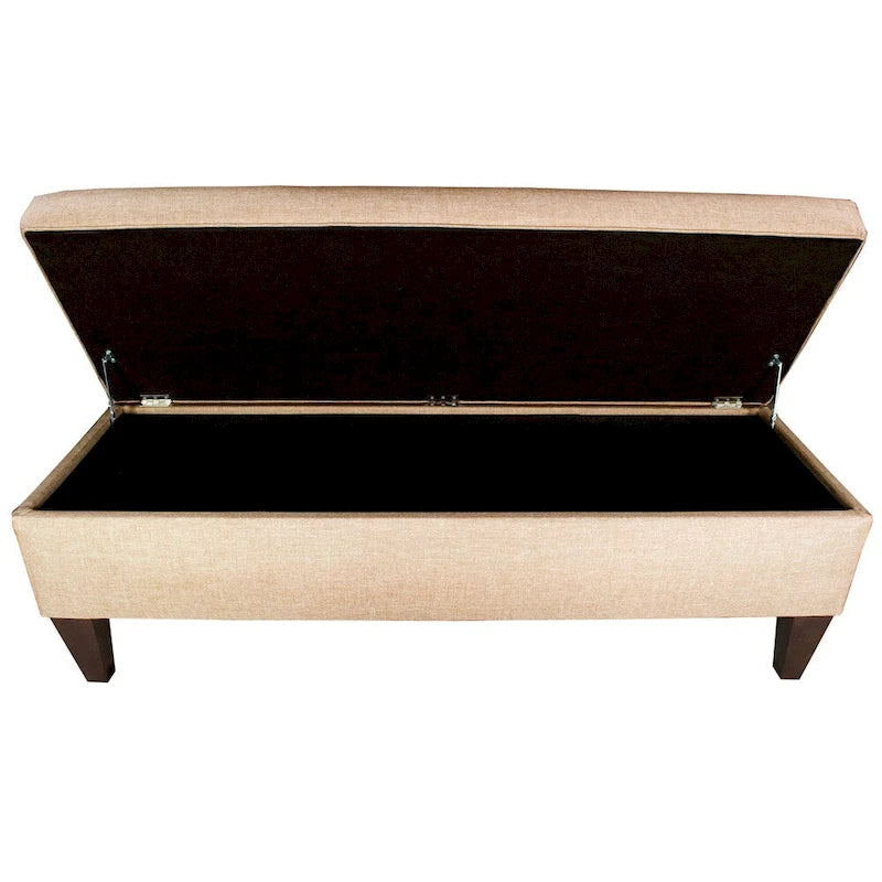 Panca-contenitore/Poggiapiedi con trapuntatura, in Beige/Grigio, Posto singolo