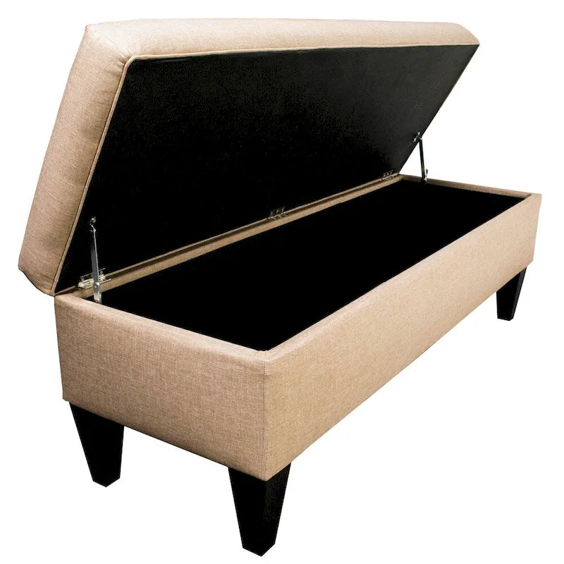 Panca-contenitore/Poggiapiedi con trapuntatura, in Beige/Grigio, Posto singolo