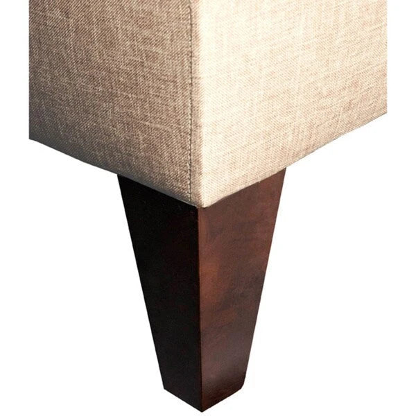 Panca-contenitore/Poggiapiedi con trapuntatura, in Beige/Grigio, Posto singolo