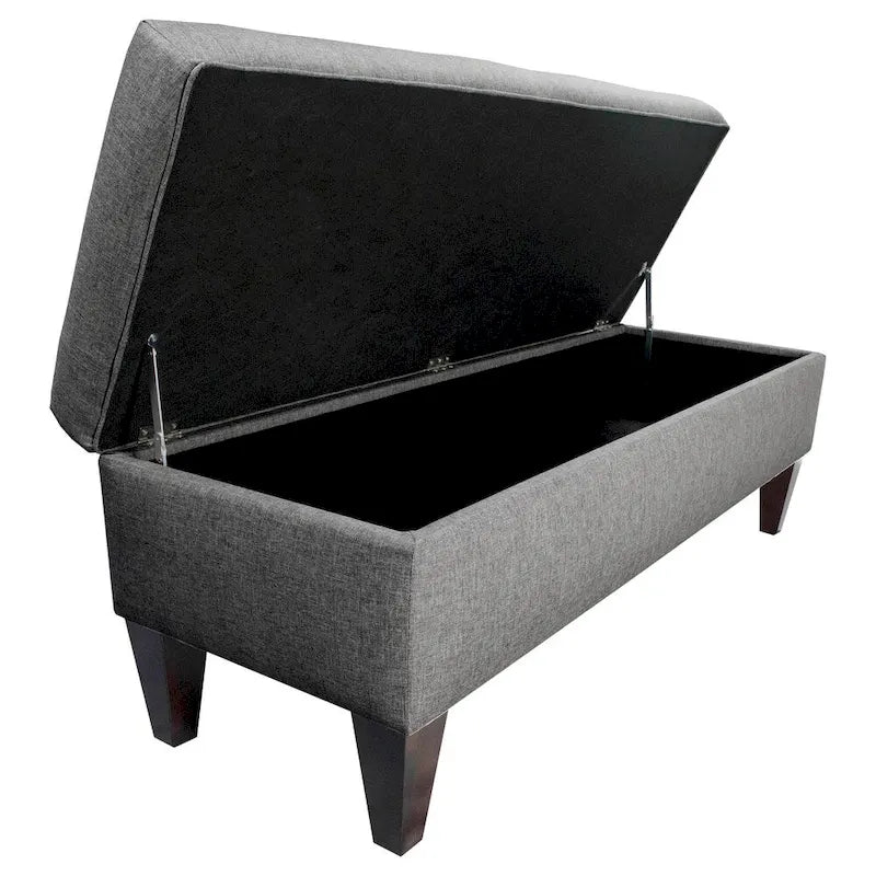 Panca-contenitore/Poggiapiedi con trapuntatura, in Beige/Grigio, Posto singolo