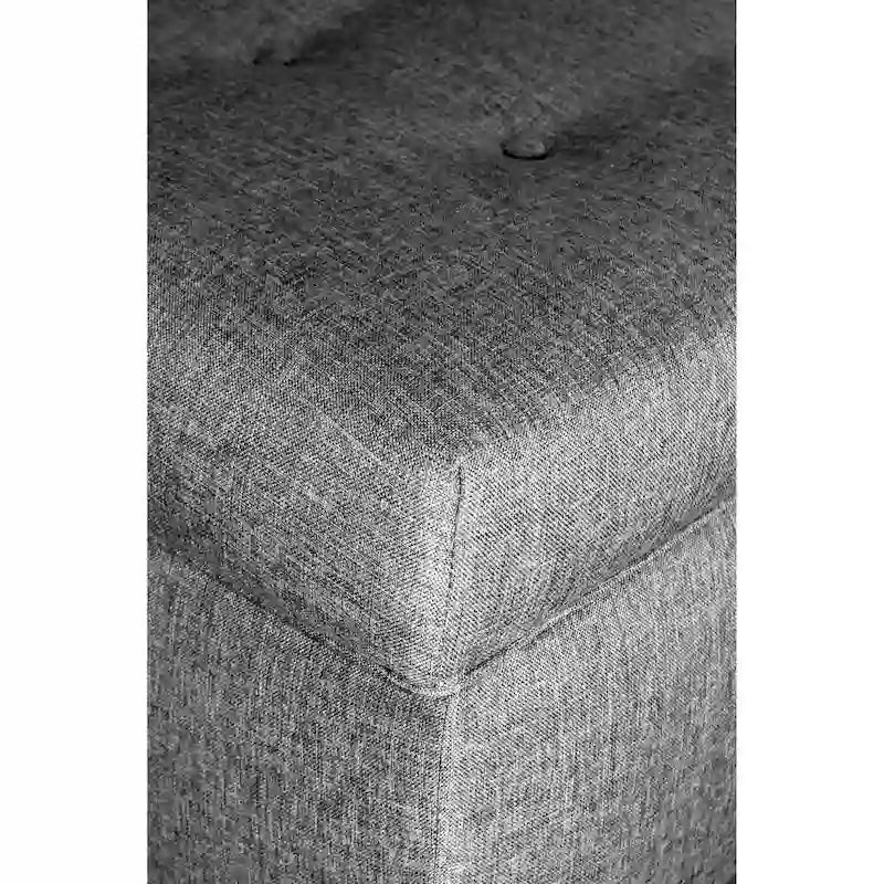 Panca-contenitore/Poggiapiedi con trapuntatura, in Beige/Grigio, Posto singolo
