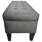 Panca-contenitore/Poggiapiedi con trapuntatura, in Beige/Grigio, Posto singolo